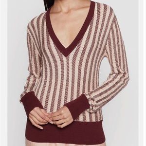 Equipment | Pierette V-Neck Silk Cotton Blend Sweater Size L